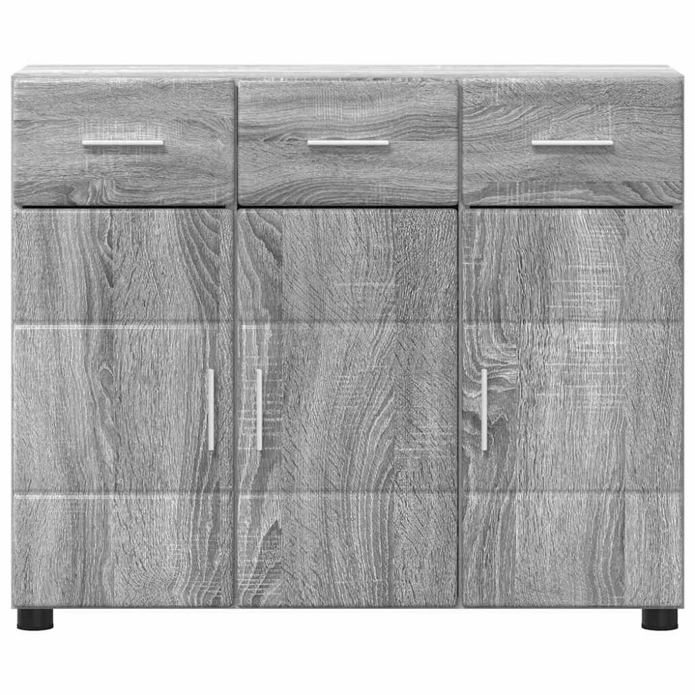 Produktbild för Sideboard FLORIN Grå Sonoma 88,5 x 30,5 x 73 cm Konstruerat trä