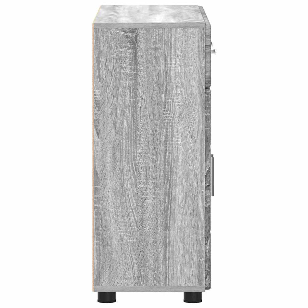 Produktbild för Sideboard FLORIN Grå Sonoma 88,5 x 30,5 x 73 cm Konstruerat trä