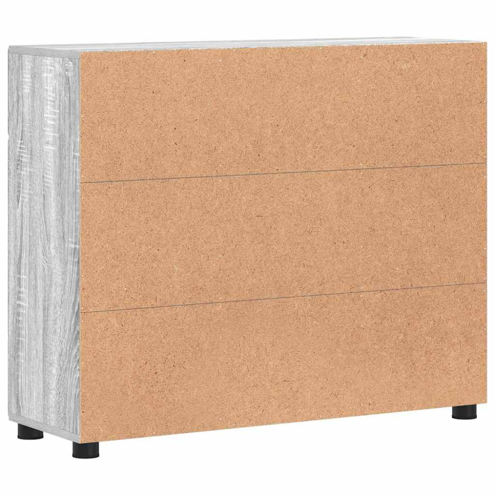 Produktbild för Sideboard FLORIN Grå Sonoma 88,5 x 30,5 x 73 cm Konstruerat trä