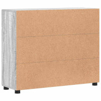 Produktbild för Sideboard FLORIN Grå Sonoma 88,5 x 30,5 x 73 cm Konstruerat trä