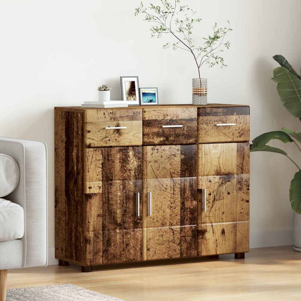 Produktbild för Sideboard med hylla FLORIN Gammalt trä 88,5 x 30,5 x 73 cm