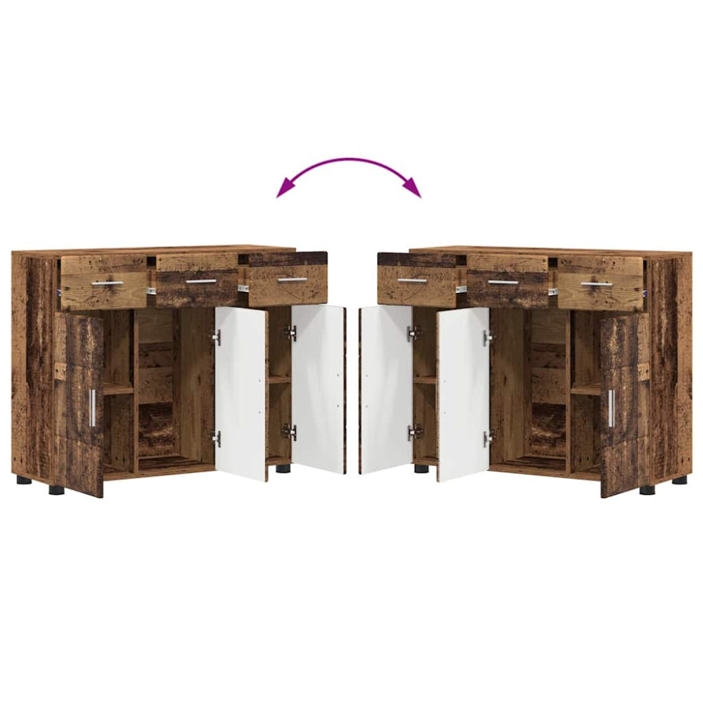 Produktbild för Sideboard med hylla FLORIN Gammalt trä 88,5 x 30,5 x 73 cm