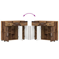 Produktbild för Sideboard med hylla FLORIN Gammalt trä 88,5 x 30,5 x 73 cm