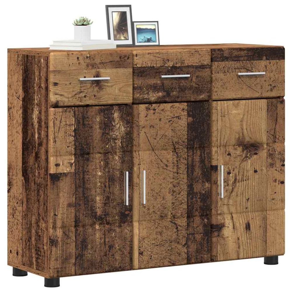 Produktbild för Sideboard med hylla FLORIN Gammalt trä 88,5 x 30,5 x 73 cm