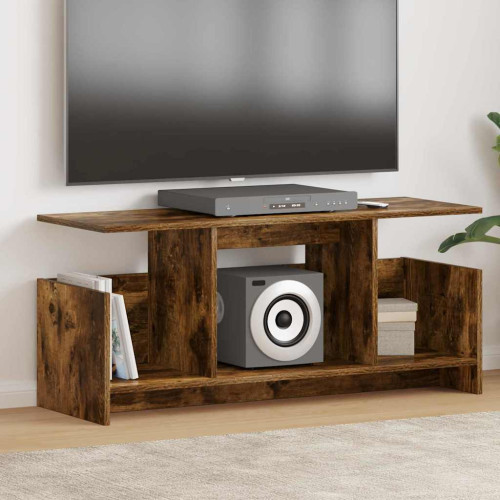 vidaXL TV-bänk Rökt ek 102 x 35 x 45 cm Konstruerat trä