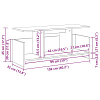 Produktbild för TV-bänk Rökt ek 102 x 35 x 45 cm Konstruerat trä