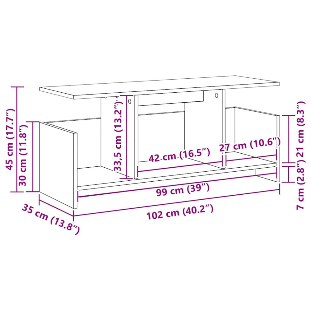Produktbild för TV-bänk 102 x 35 x 45 cm Artisan Ek Konstruerat trä
