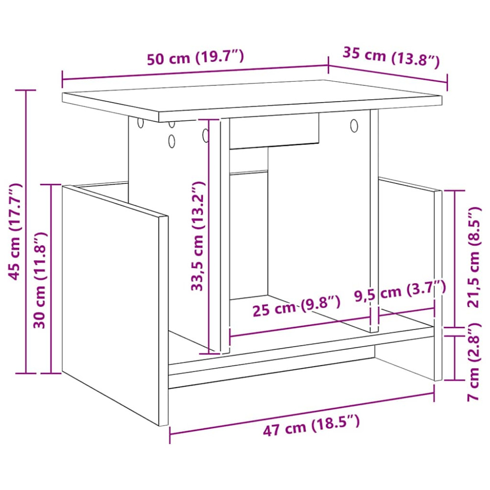 Produktbild för TV-bänk Vit 50 x 35 x 45 cm Konstruerat trä