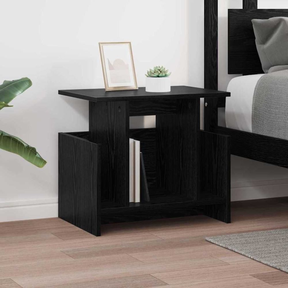 Produktbild för TV-bänk Svart Ek 50 x 35 x 45 cm Konstruerat trä