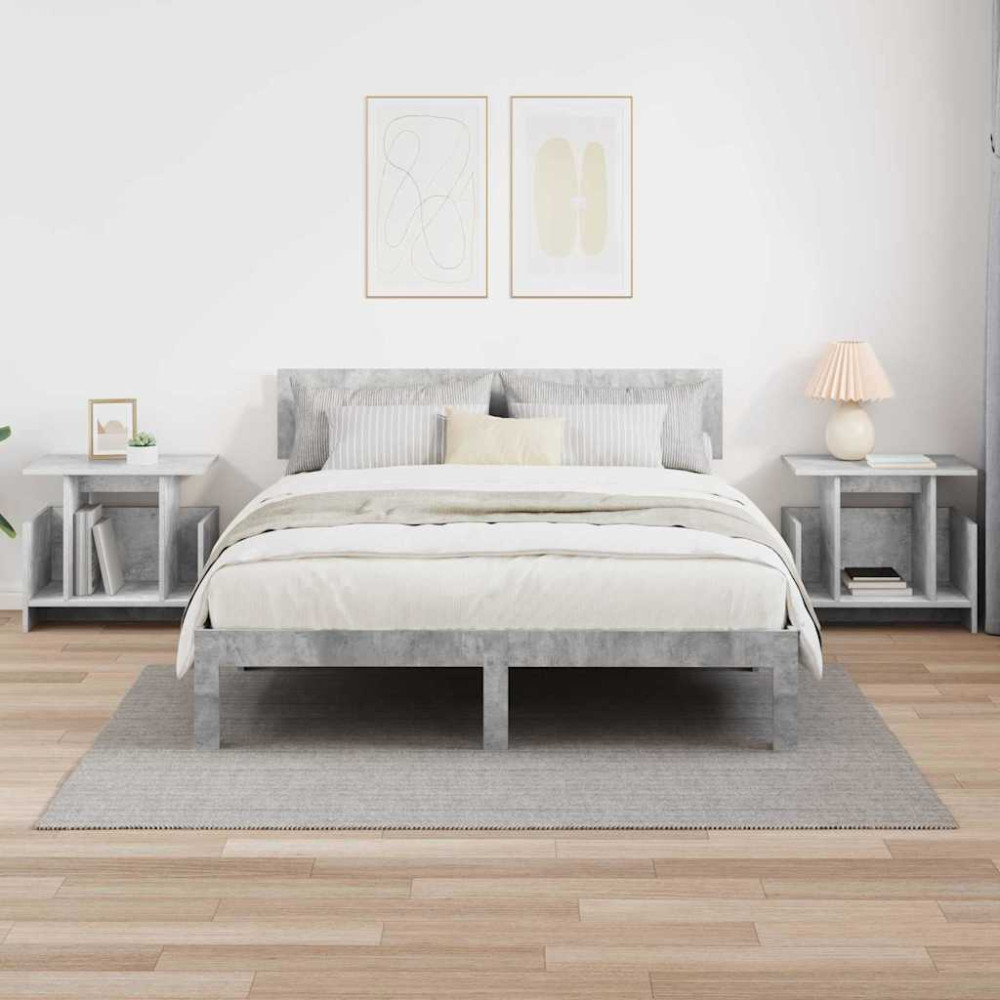 Produktbild för TV-bänk 2 pcs Betonggrå 50 x 35 x 45 cm Konstruerat trä