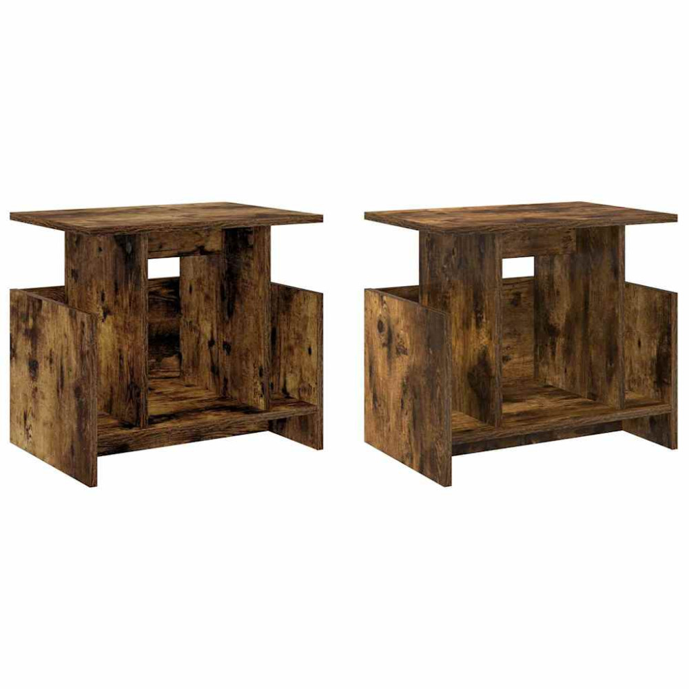 Produktbild för TV-bänk 2 pcs Rökt ek 50 x 35 x 45 cm Konstruerat trä