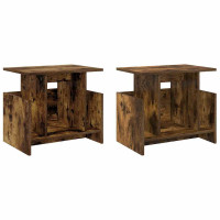 Produktbild för TV-bänk 2 pcs Rökt ek 50 x 35 x 45 cm Konstruerat trä
