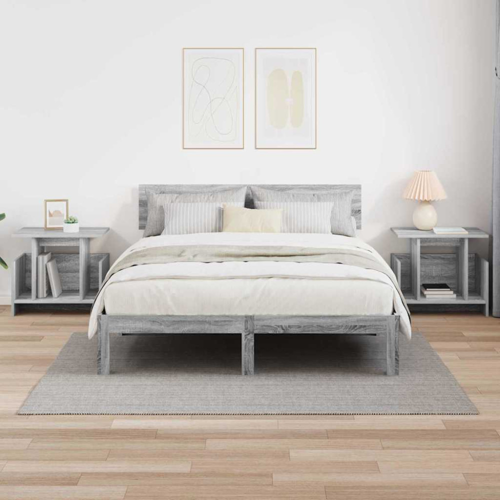 Produktbild för TV-bänk 2 pcs Grå Sonoma 50 x 35 x 45 cm Konstruerat trä