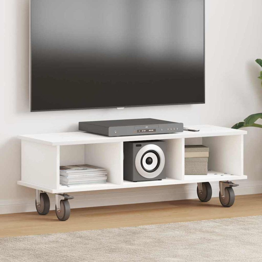 Produktbild för TV-bänk Vit 100 x 35 x 35 cm Konstruerat trä