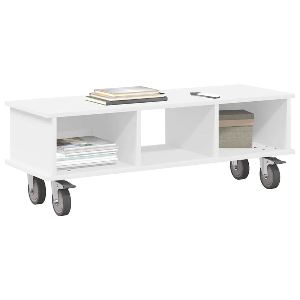 Produktbild för TV-bänk Vit 100 x 35 x 35 cm Konstruerat trä