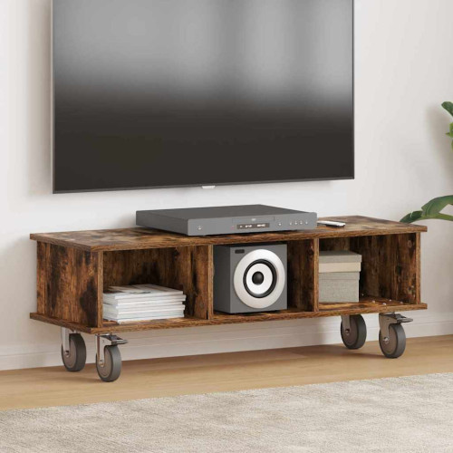 vidaXL TV-bänk Rökt ek 100 x 35 x 35 cm Konstruerat trä