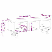 Produktbild för TV-bänk Grå Sonoma 100 x 35 x 35 cm Konstruerat trä