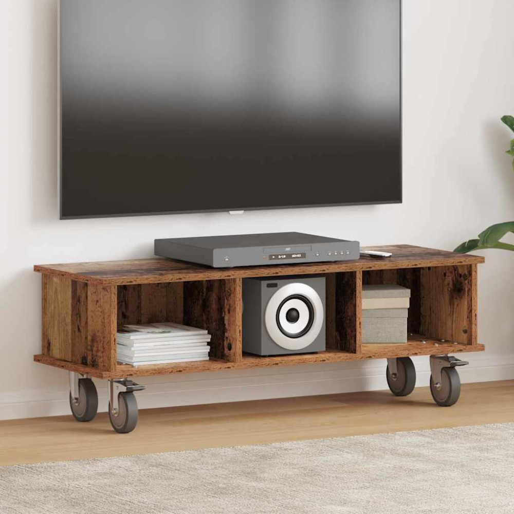 Produktbild för TV-bänk Gammalt trä 100 x 35 x 35 cm Konstruerat trä