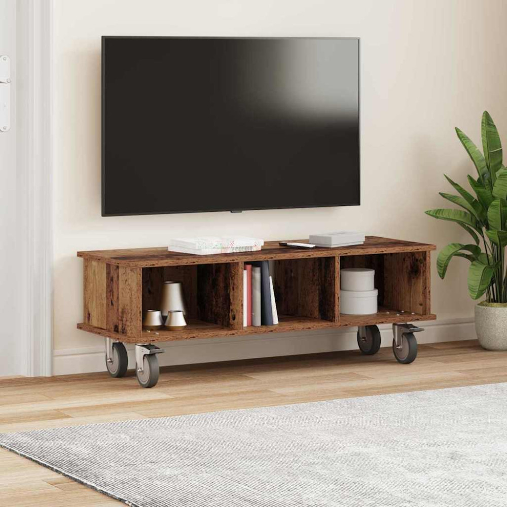 Produktbild för TV-bänk Gammalt trä 100 x 35 x 35 cm Konstruerat trä