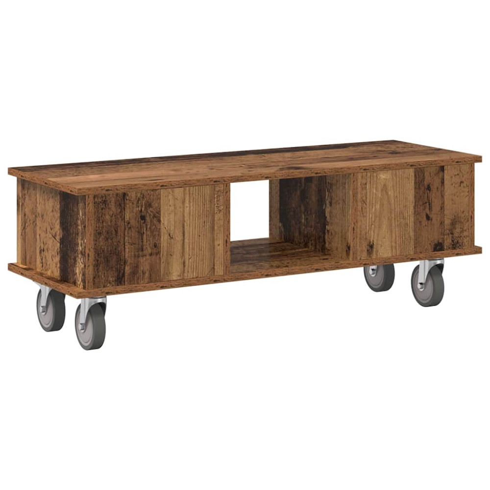 Produktbild för TV-bänk Gammalt trä 100 x 35 x 35 cm Konstruerat trä