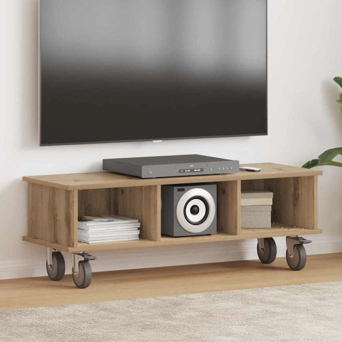 vidaXL TV-bänk 100 x 35 x 35 cm Artisan Ek Konstruerat trä