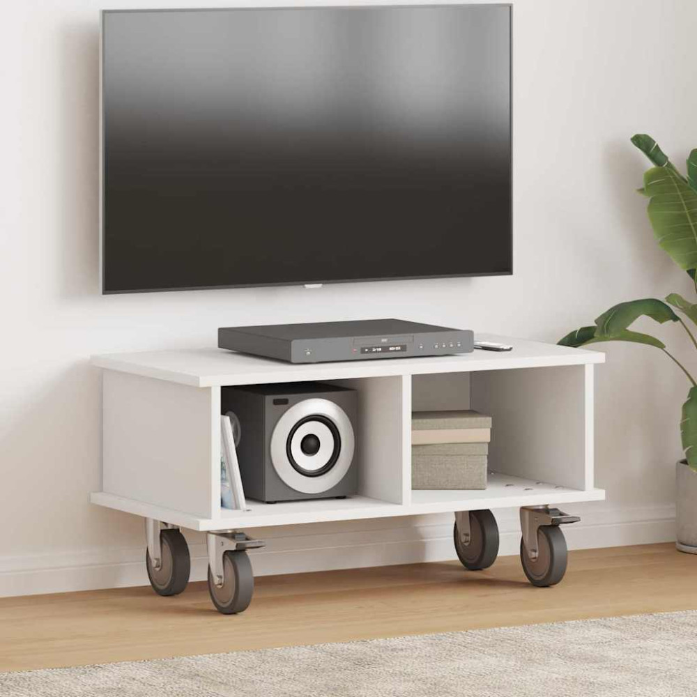 Produktbild för TV-bänk Vit 68,5 x 35 x 35 cm Konstruerat trä