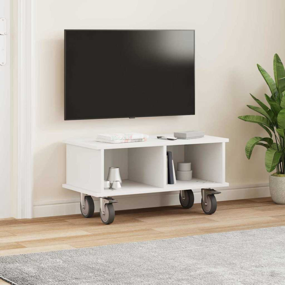 Produktbild för TV-bänk Vit 68,5 x 35 x 35 cm Konstruerat trä
