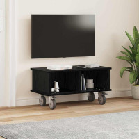Produktbild för TV-bänk Svart Ek 68,5 x 35 x 35 cm Konstruerat trä