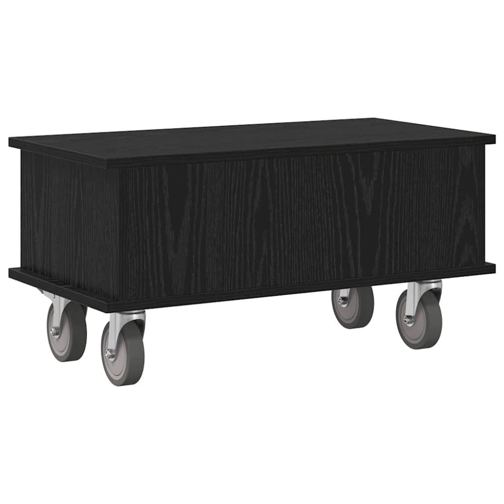 Produktbild för TV-bänk Svart Ek 68,5 x 35 x 35 cm Konstruerat trä