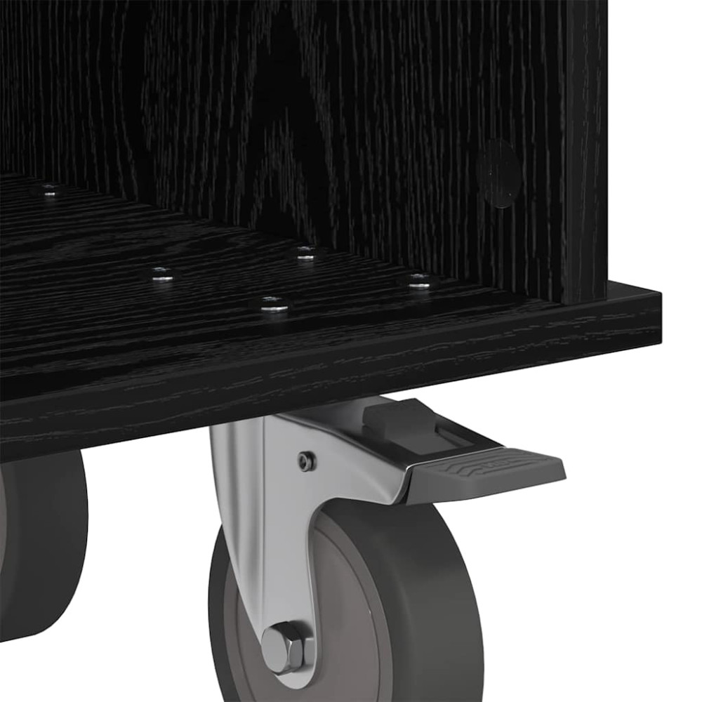 Produktbild för TV-bänk Svart Ek 68,5 x 35 x 35 cm Konstruerat trä