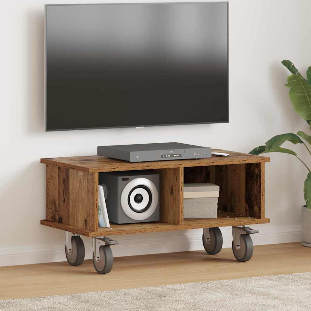 Produktbild för TV-bänk Gammalt trä 68,5 x 35 x 35 cm Konstruerat trä