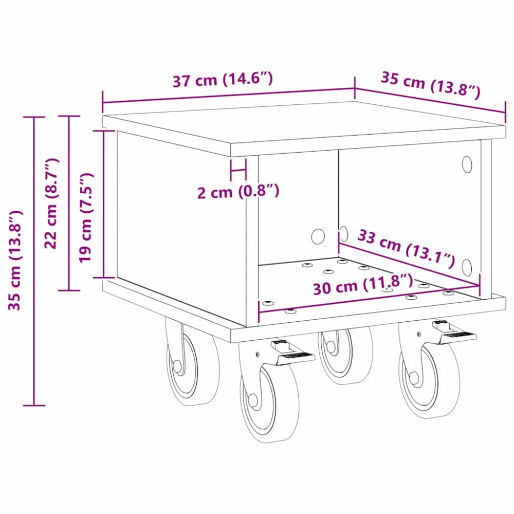 Produktbild för TV-bänk Rökt ek 37 x 35 x 35 cm Konstruerat trä