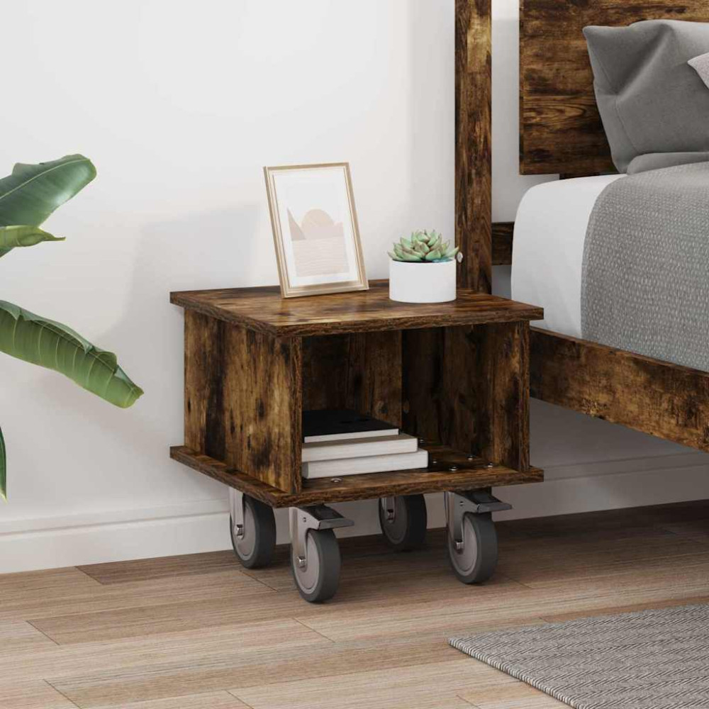 Produktbild för TV-bänk Rökt ek 37 x 35 x 35 cm Konstruerat trä