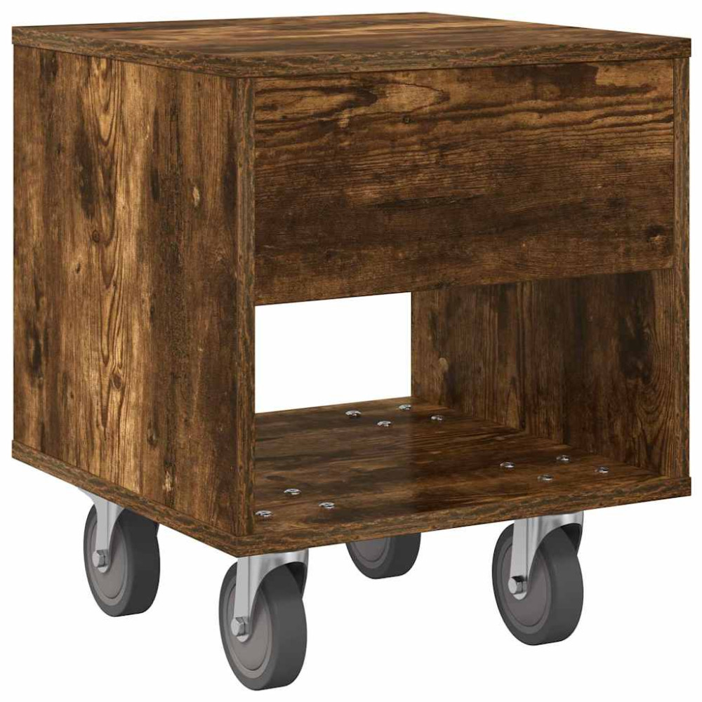Produktbild för Sängbord Rökt ek 40,5 x 40 x 48 cm Konstruerat trä