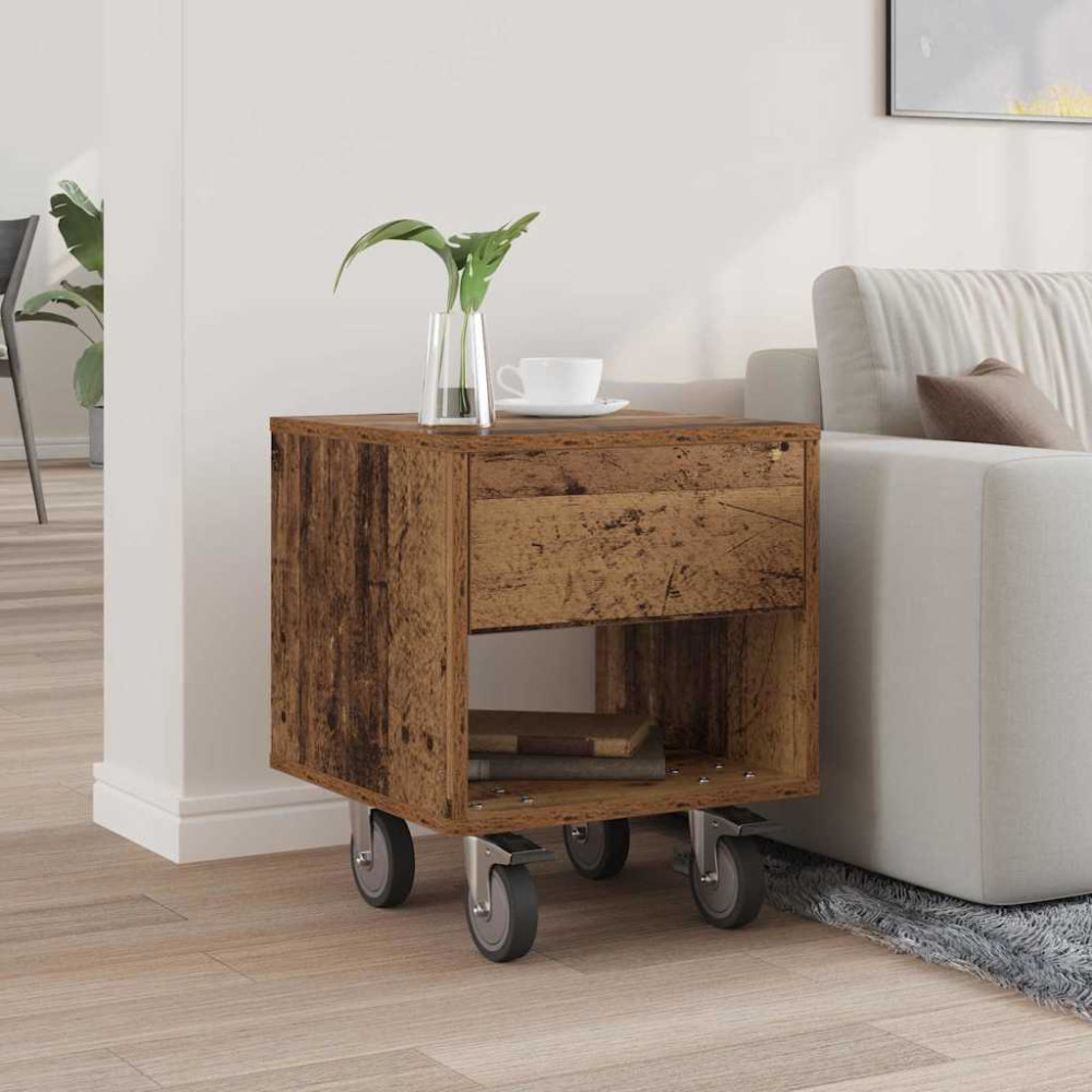 Produktbild för Sängbord Gammalt trä 40,5 x 40 x 48 cm Konstruerat trä