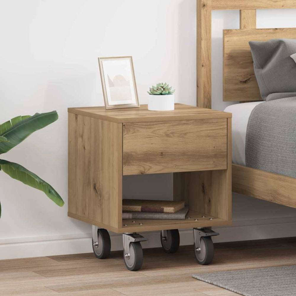 Produktbild för Sängbord 2 pcs Artisan Ek 40,5 x 40 x 48 cm Konstruerat trä