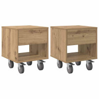 Produktbild för Sängbord 2 pcs Artisan Ek 40,5 x 40 x 48 cm Konstruerat trä