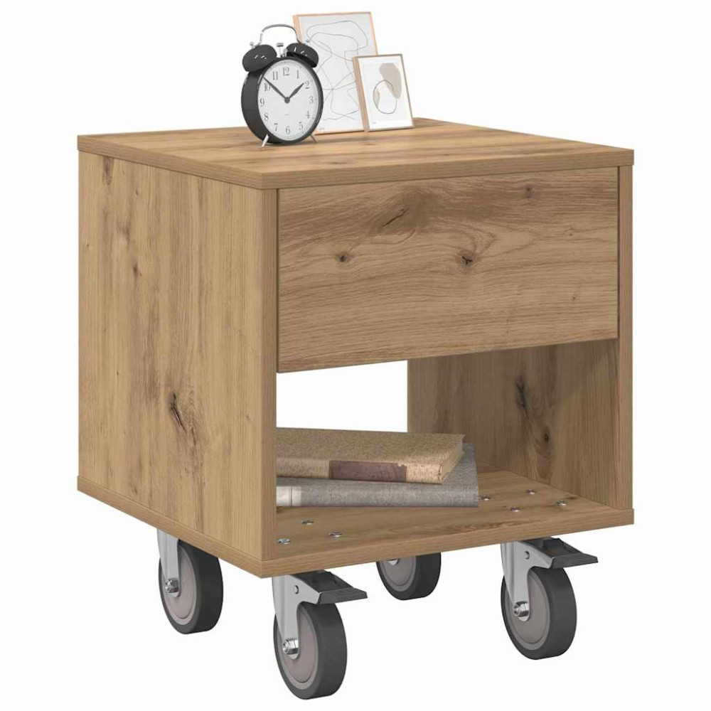 Produktbild för Sängbord 2 pcs Artisan Ek 40,5 x 40 x 48 cm Konstruerat trä