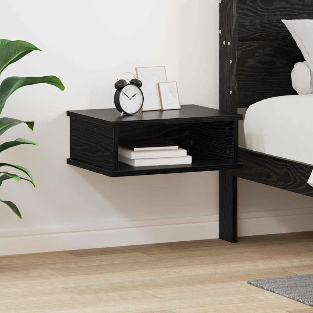 Produktbild för Sängbord Svart Ek 40 x 31 x 15 cm Konstruerat trä