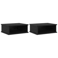 Produktbild för Sängbord 2 pcs Svart Ek 40 x 31 x 15 cm Konstruerat trä