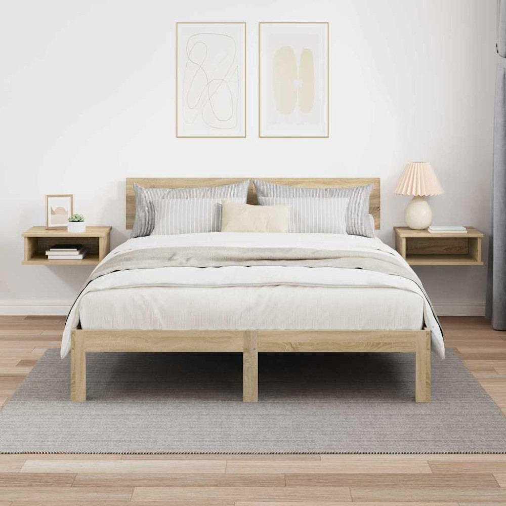 Produktbild för Sängbord 2 pcs Sonoma-ek 40 x 31 x 15 cm Konstruerat trä