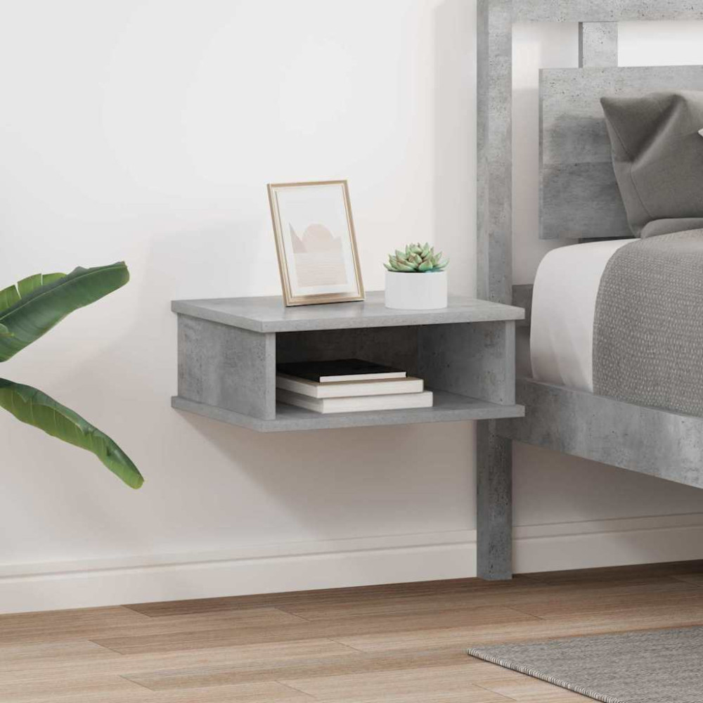 Produktbild för Sängbord 2 pcs Betonggrå 40 x 31 x 15 cm Konstruerat trä