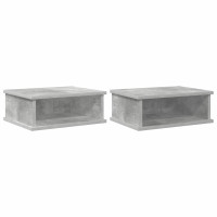 Produktbild för Sängbord 2 pcs Betonggrå 40 x 31 x 15 cm Konstruerat trä