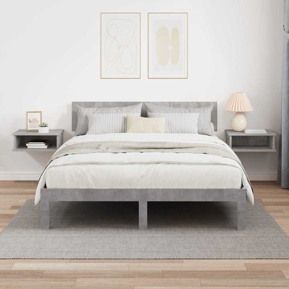 Produktbild för Sängbord 2 pcs Betonggrå 40 x 31 x 15 cm Konstruerat trä