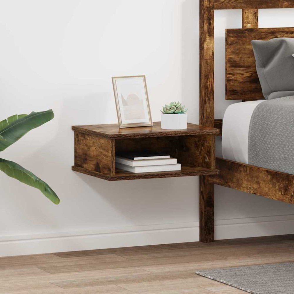 Produktbild för Sängbord 2 pcs Rökt ek 40 x 31 x 15 cm Konstruerat trä