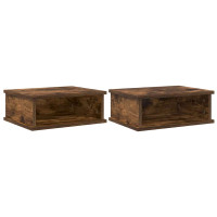 Produktbild för Sängbord 2 pcs Rökt ek 40 x 31 x 15 cm Konstruerat trä