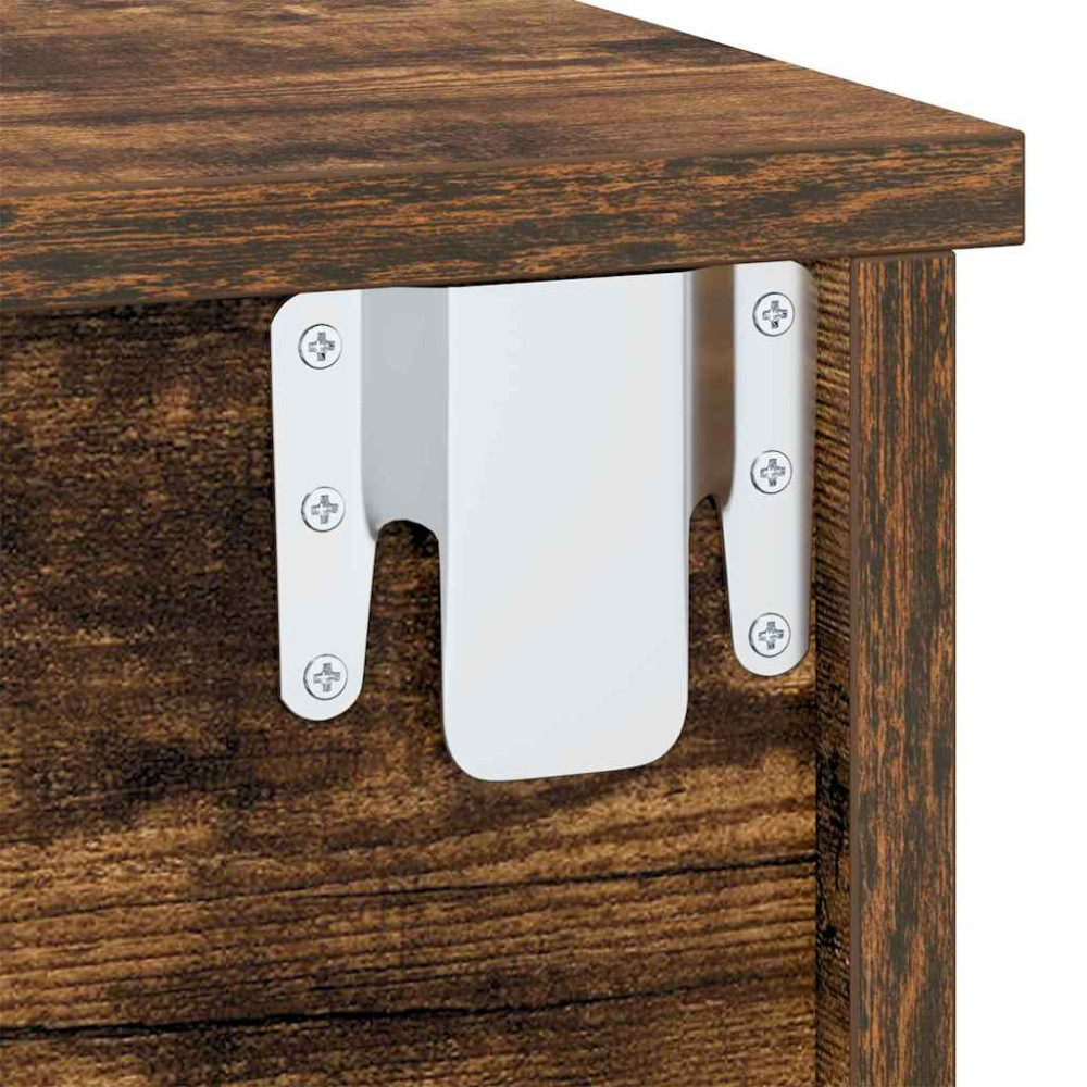Produktbild för Sängbord 2 pcs Rökt ek 40 x 31 x 15 cm Konstruerat trä