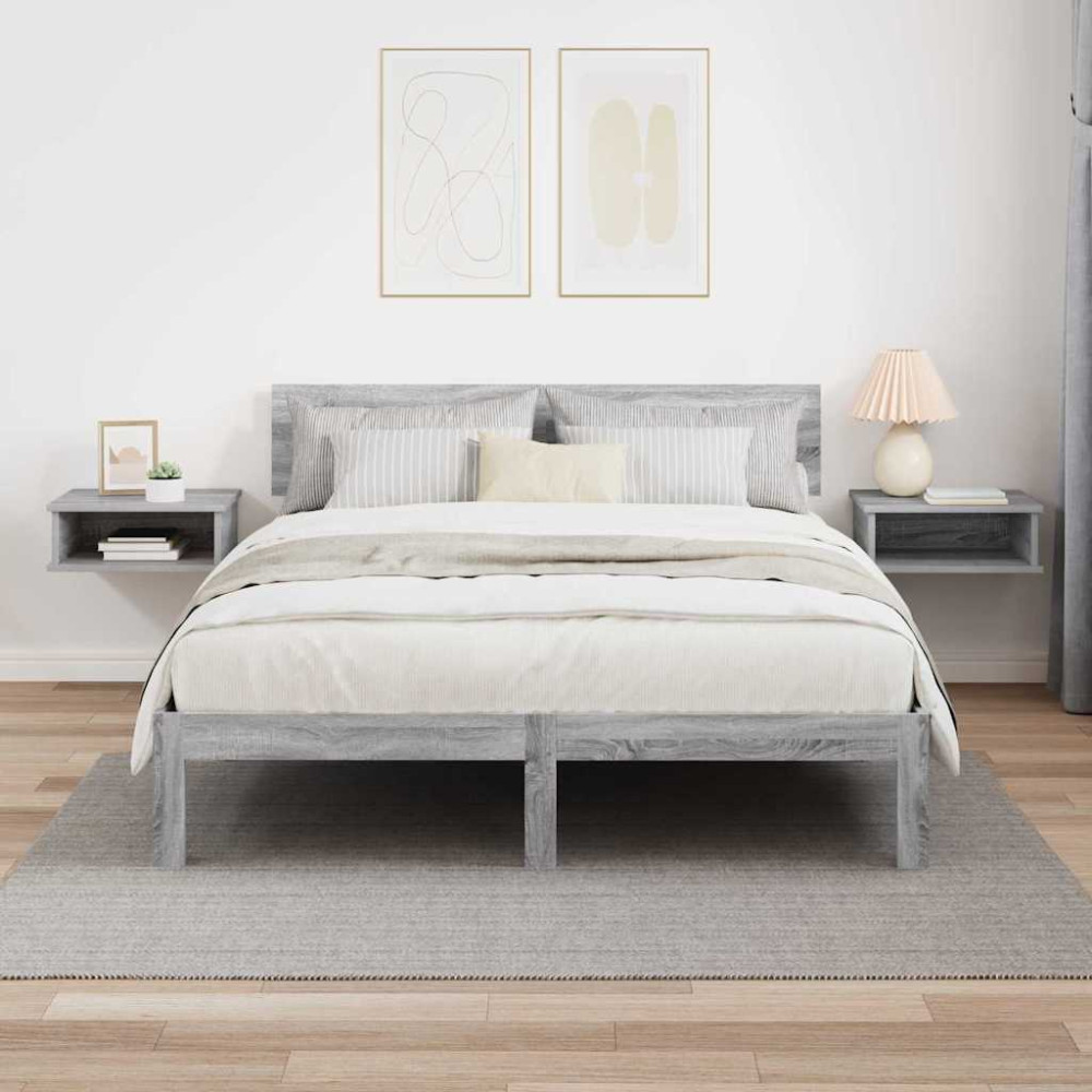 Produktbild för Sängbord 2 pcs Grå Sonoma 40 x 31 x 15 cm Konstruerat trä