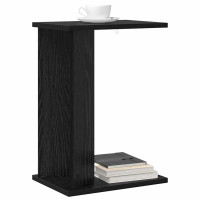Produktbild för Sidobord Svart Ek 35 x 25 x 50 cm Konstruerat trä