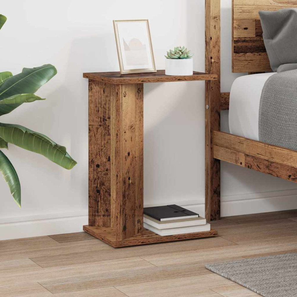 Produktbild för Sidobord Gammalt trä 35 x 25 x 50 cm Konstruerat trä